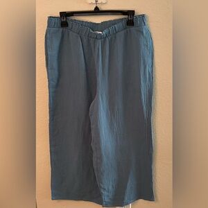 Jessica Simpson cotton Blue Wide-Leg Pants